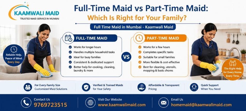 Full Time Maid in Mumbai | Kaamwali Maid