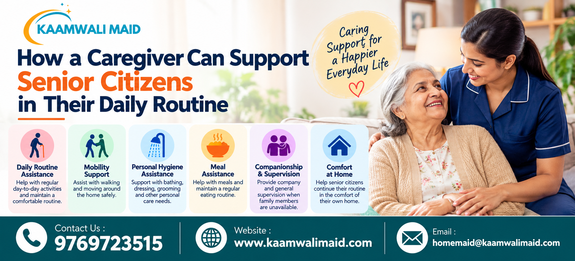 Caregiver for Elderly in Mumbai | Kaamwali Maid
